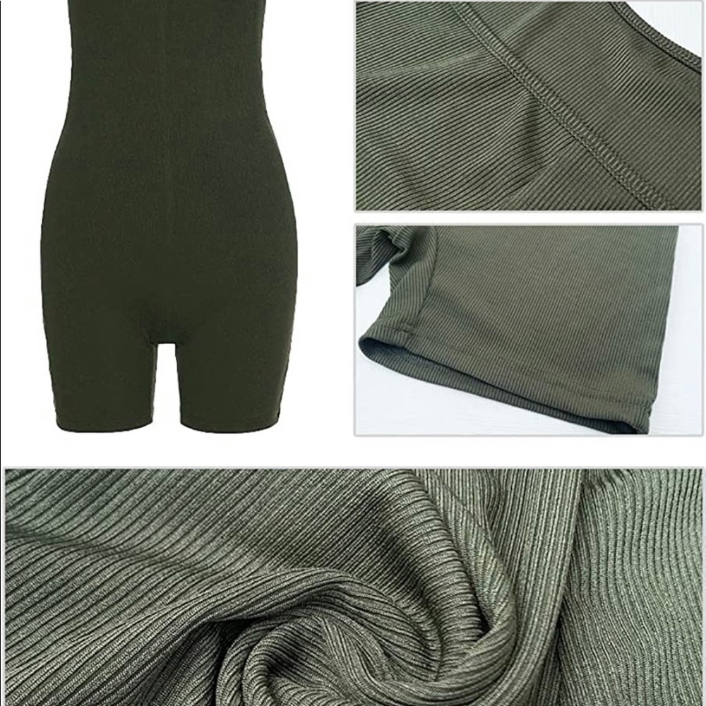 Halter Ribbed Sleeveless Bodysuit Rompers Short
